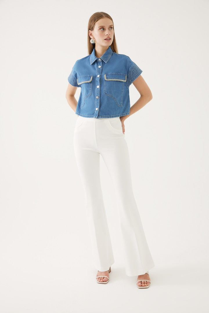 Flared Trousers - ECRU