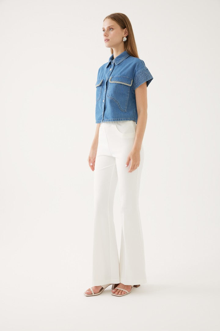 Flared Trousers - ECRU