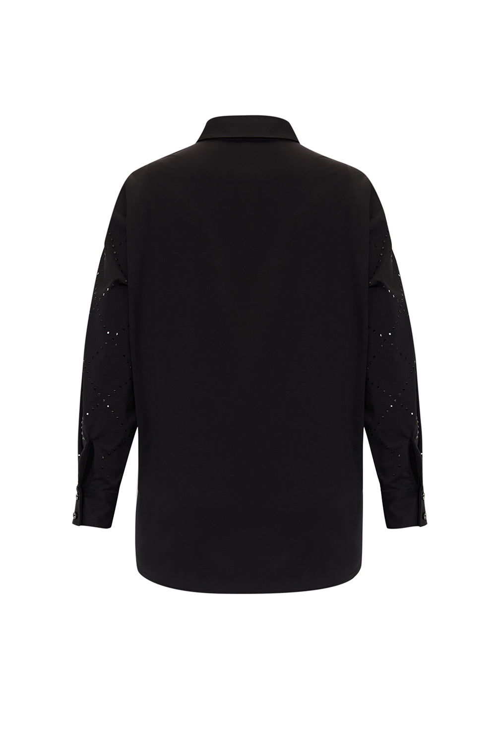 Stone Pattern Pocketless Long Sleeve Regular Fit Cotton Shirt