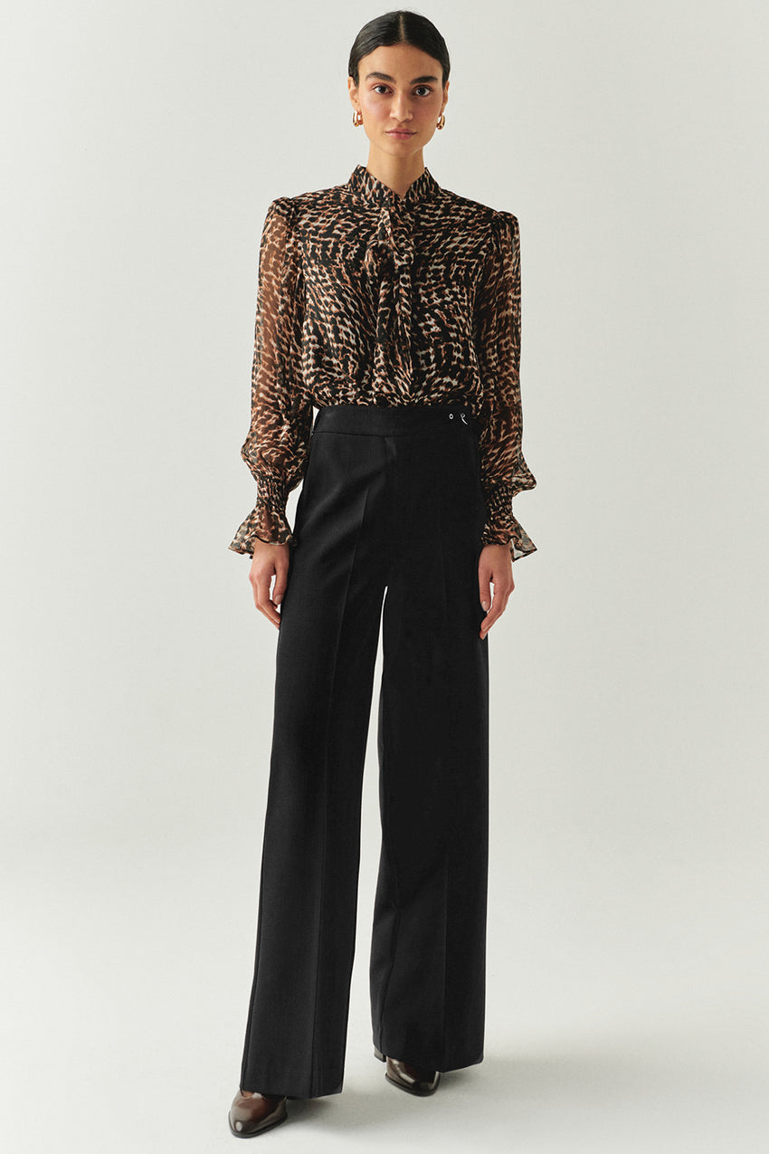 Black Avayah Tailored Pocketed Pants