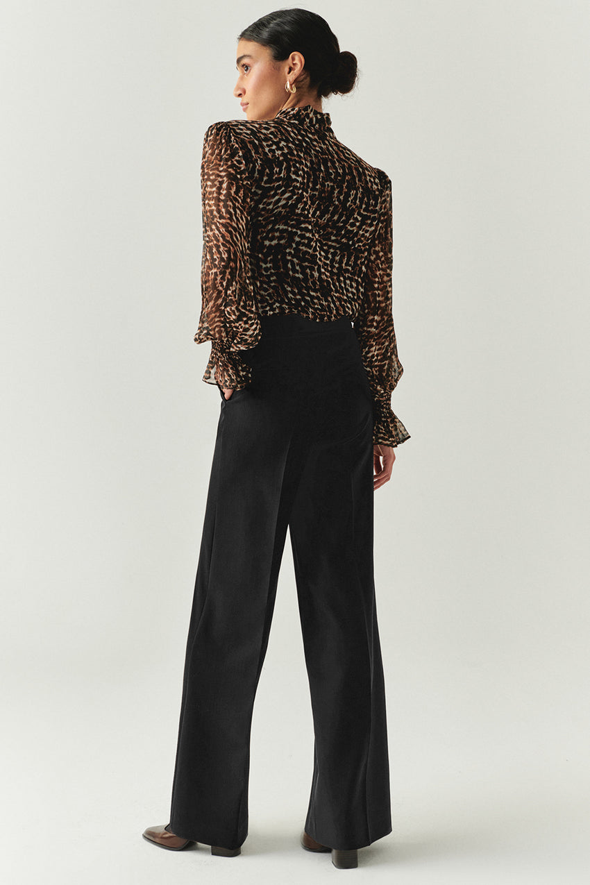 Black Avayah Tailored Pocketed Pants