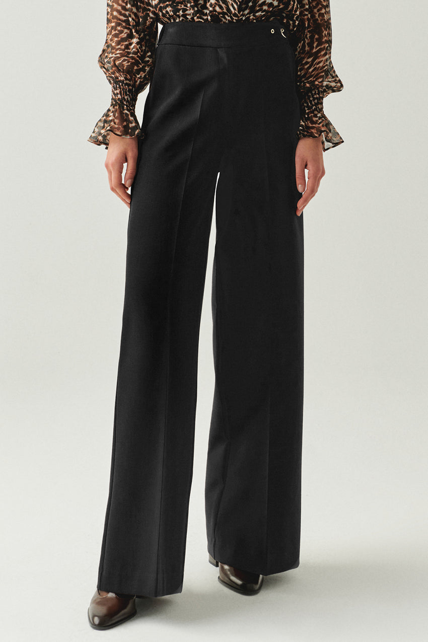 Black Avayah Tailored Pocketed Pants