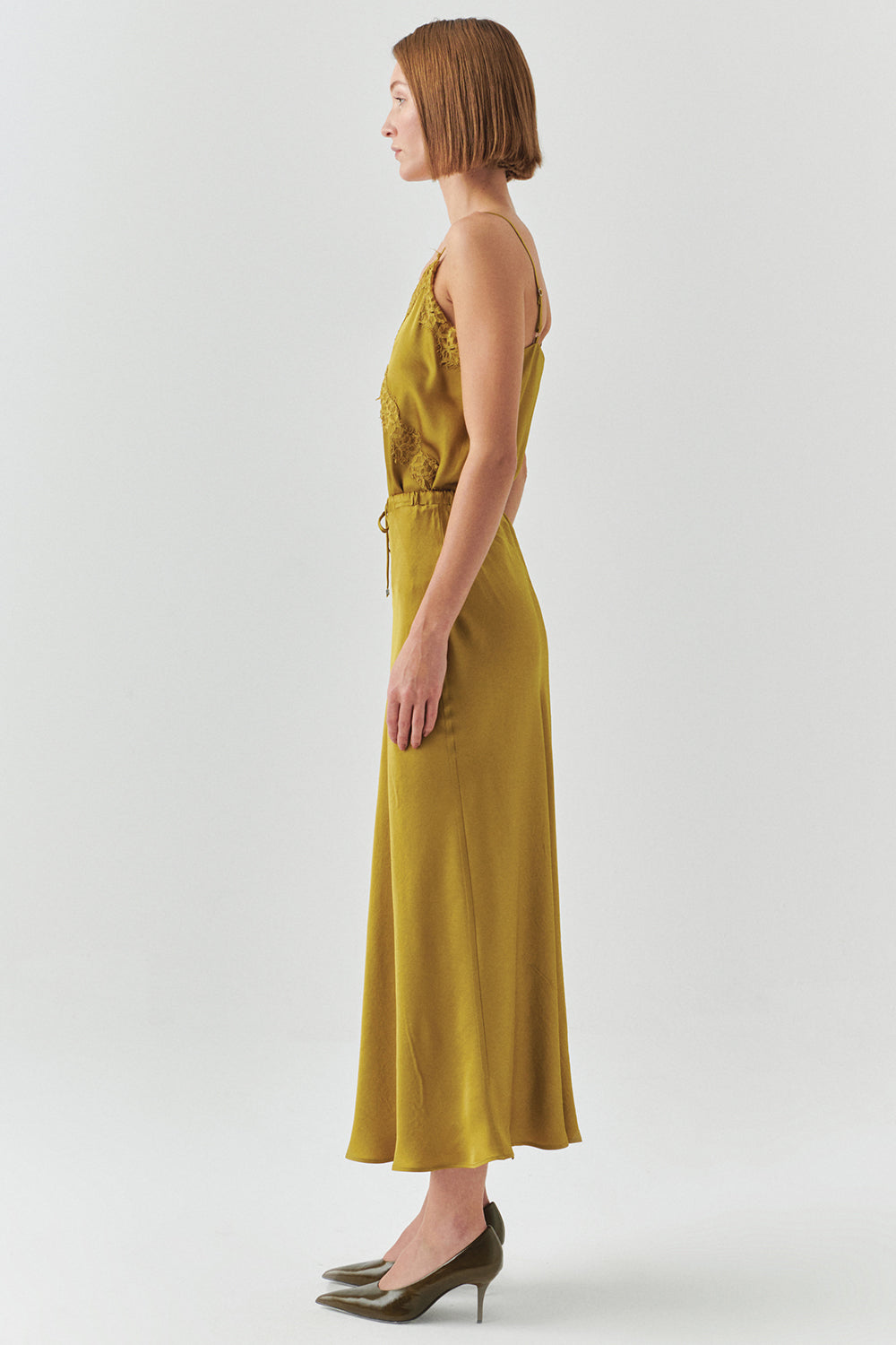 Liv Lime Pocketed Midi Skirt