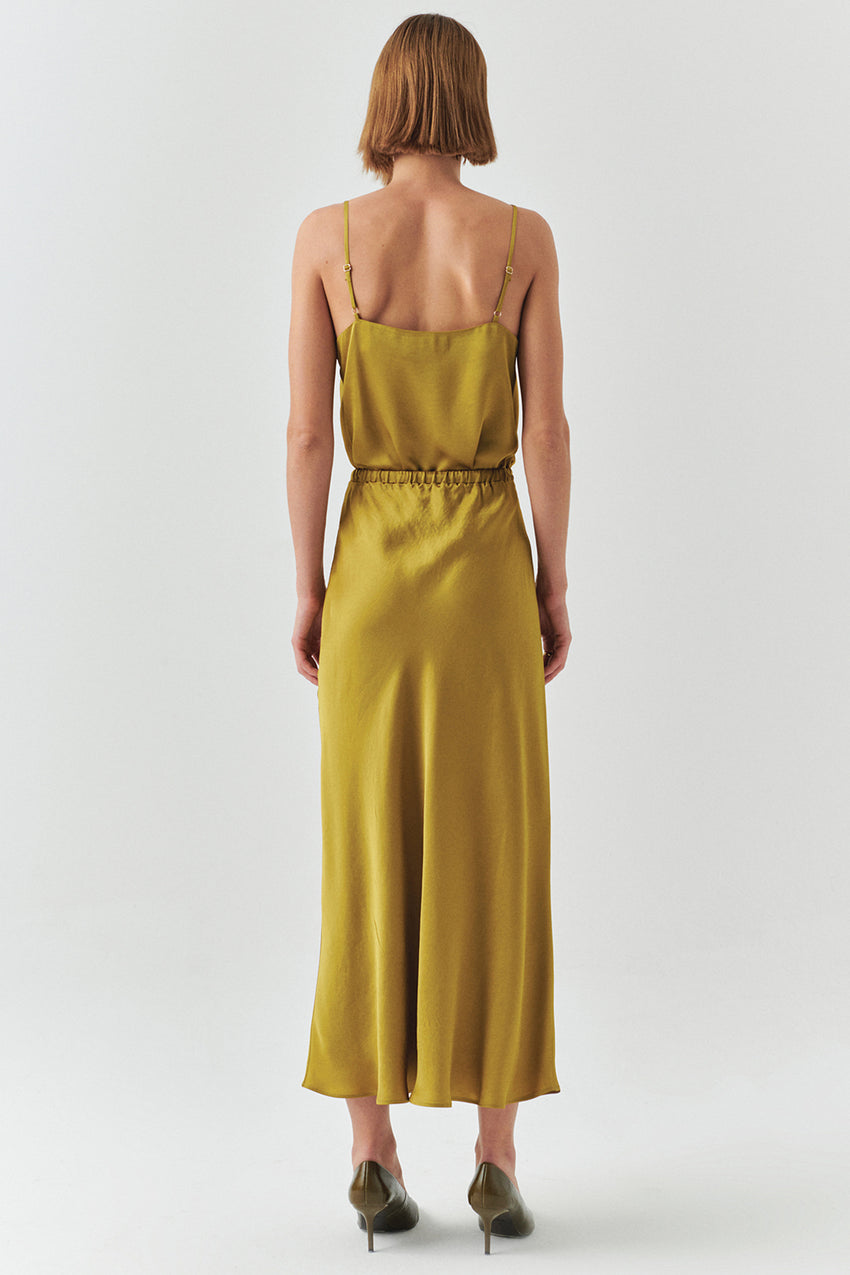 Liv Lime Pocketed Midi Skirt