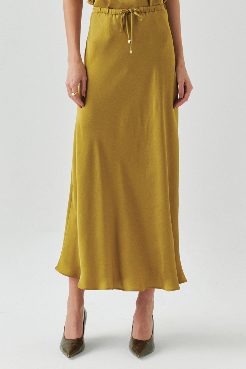 Liv Lime Pocketed Midi Skirt