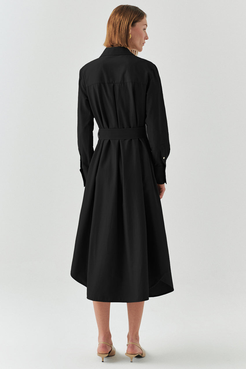 McKinley Belted Black Shirt Dress