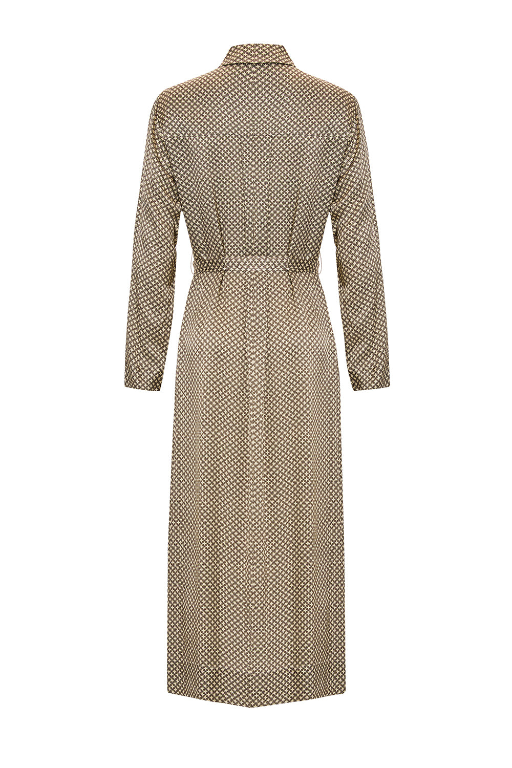 Elegant Printed Woven Shirt Dress with Long Sleeves