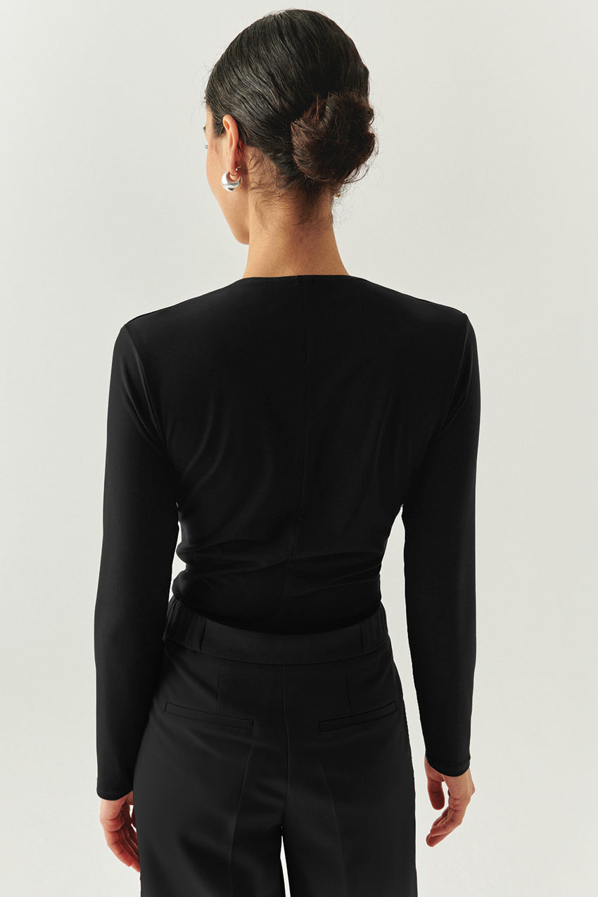 Meilani V-Neck Long Sleeve Knit Bodysuit