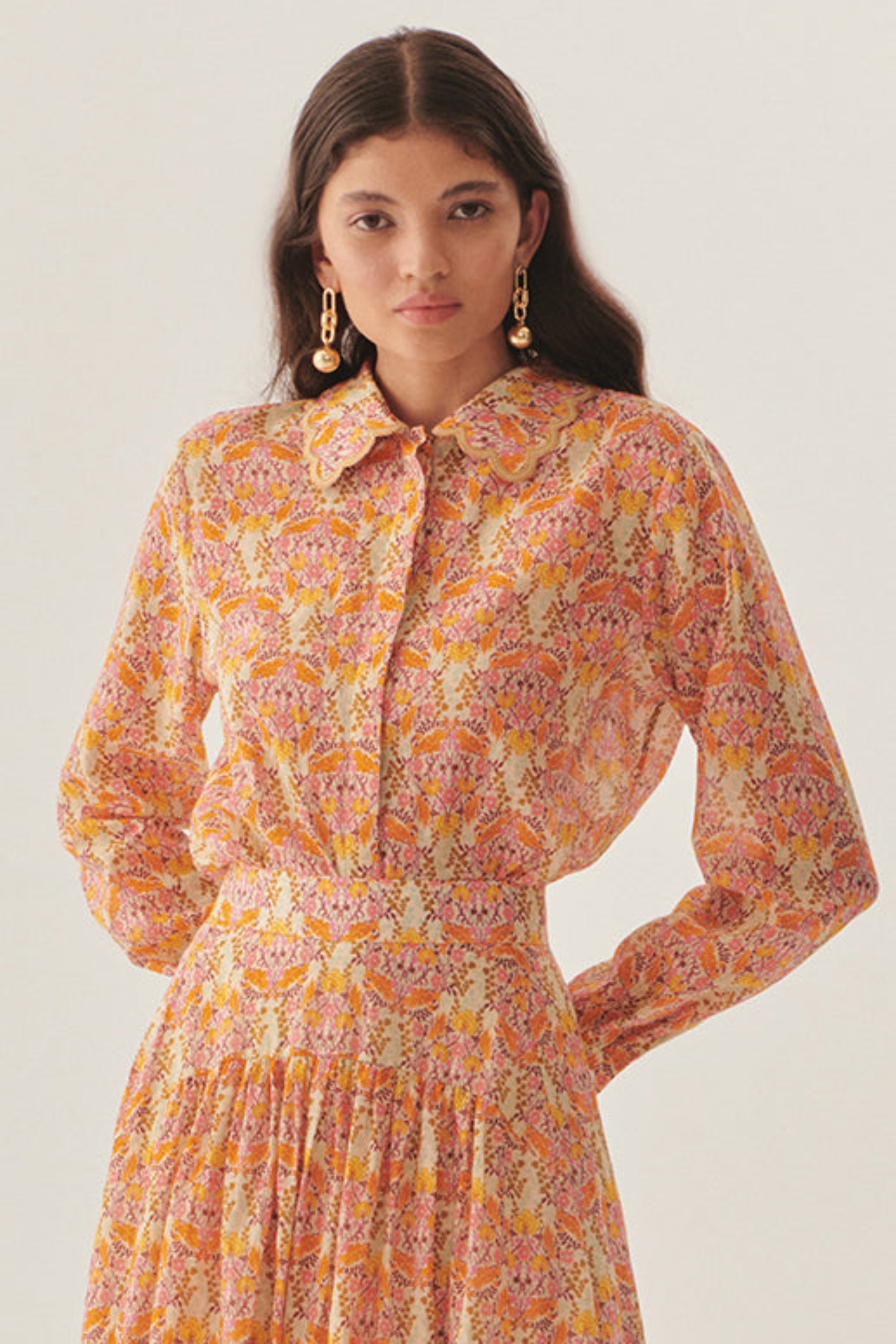 Eloise Collar Floral Shirt - MULTI COLOR