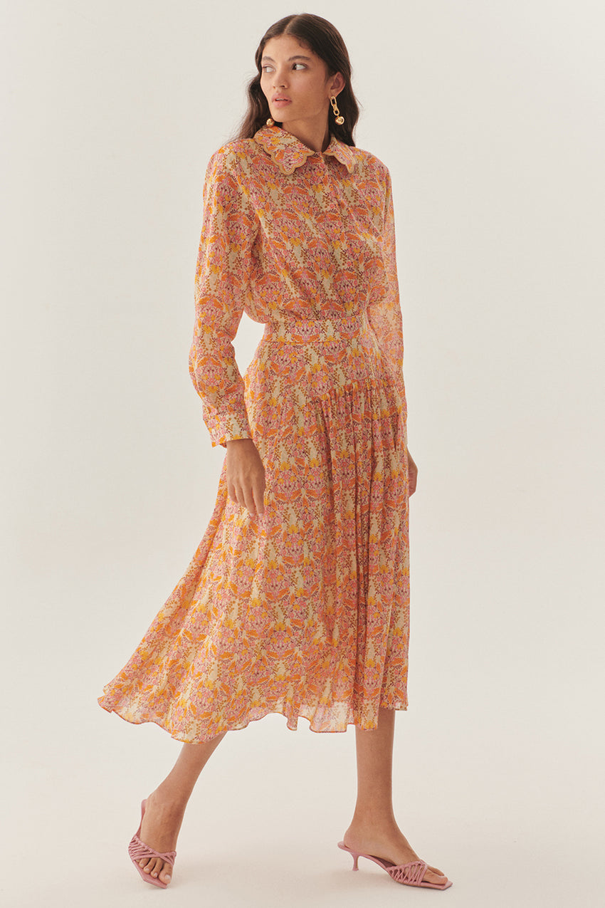 Collar-Detail Regular Fit Floral Shirt