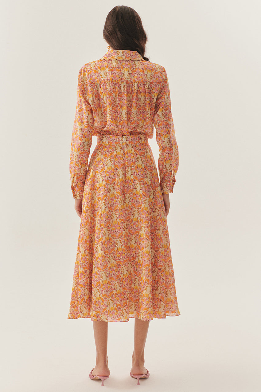 Collar-Detail Regular Fit Floral Shirt