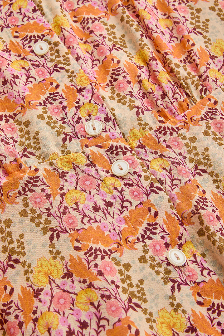 Collar-Detail Regular Fit Floral Shirt