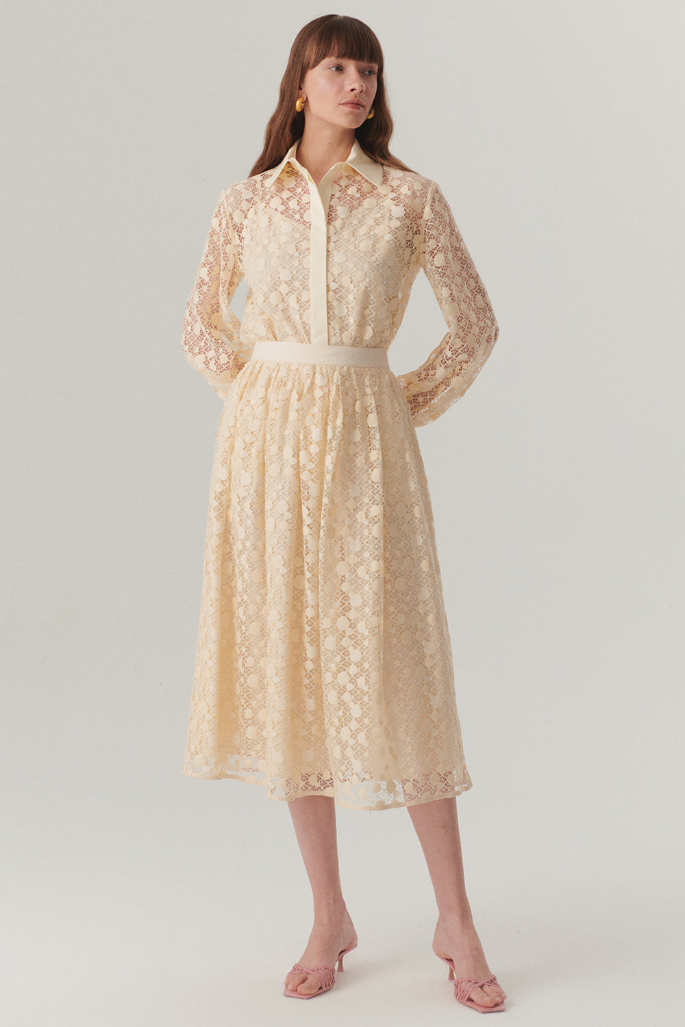 Cotton Lace-Detail Regular Fit Shirt