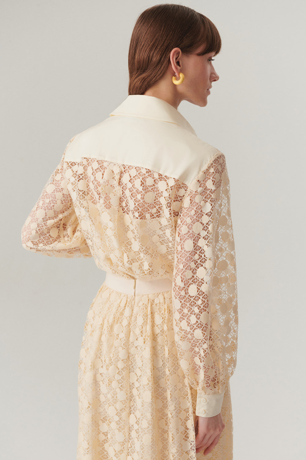 Cotton Lace-Detail Regular Fit Shirt