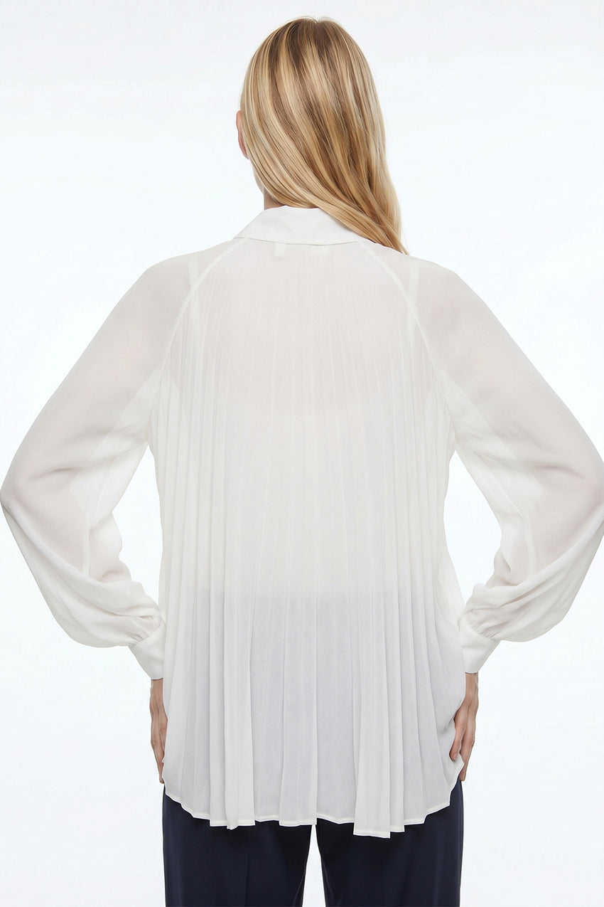 Keyla Long Sleeve Shirt with Buttoned Cuffs - Ecru