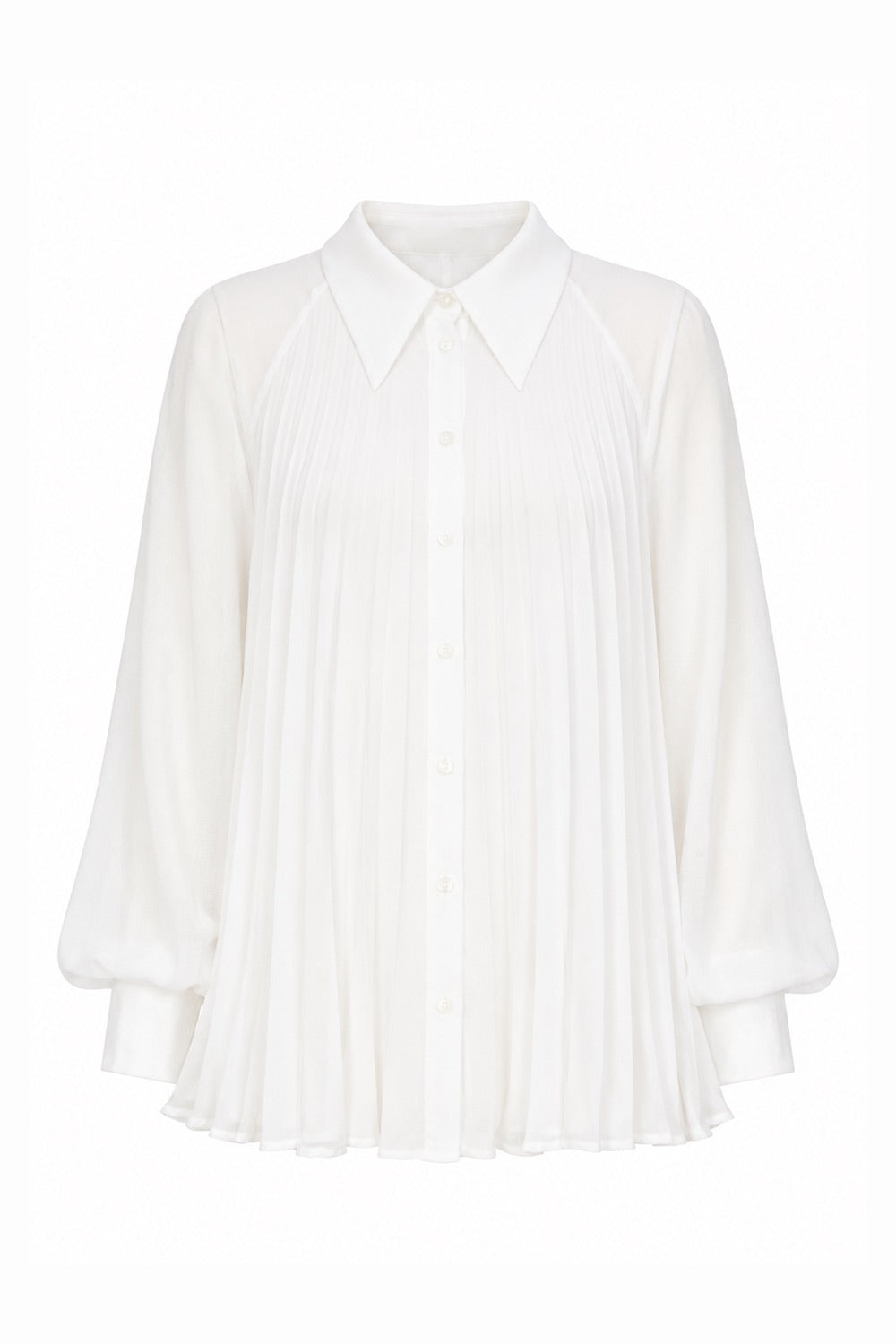 Keyla Long Sleeve Shirt with Buttoned Cuffs - Ecru