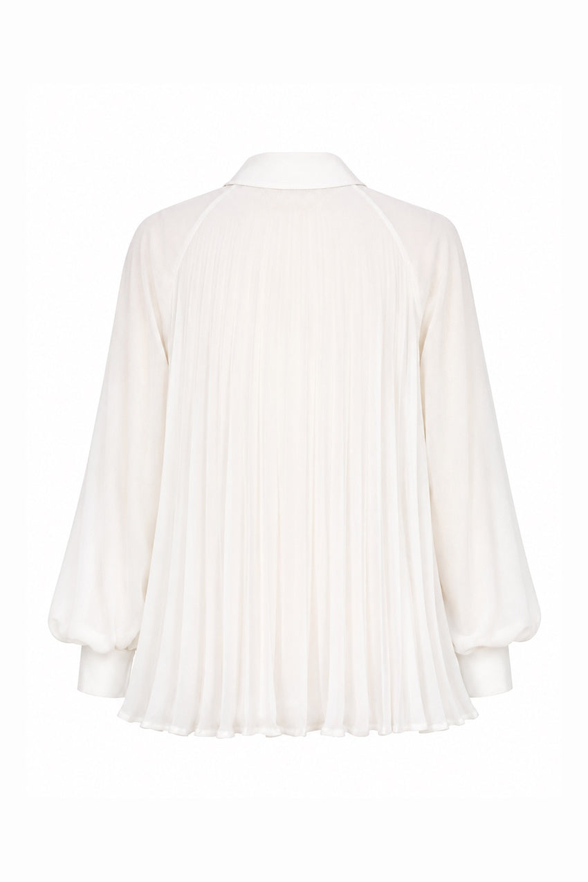 Keyla Long Sleeve Shirt with Buttoned Cuffs - Ecru
