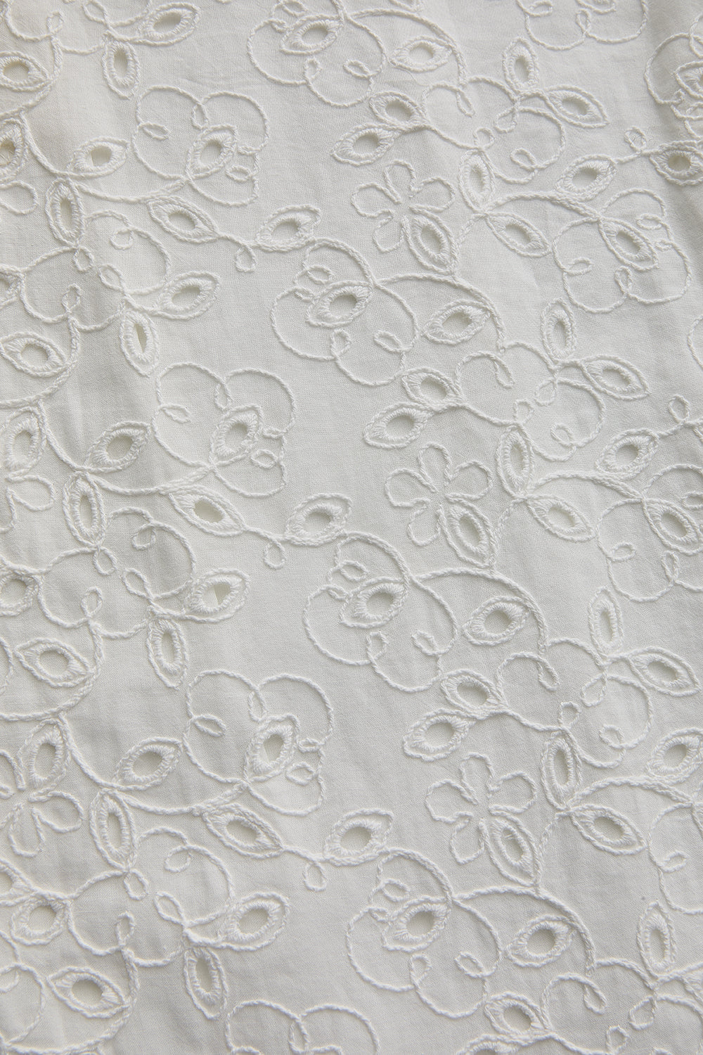 Broderie Anglaise Fabric Loose Fit Pants - Ecru