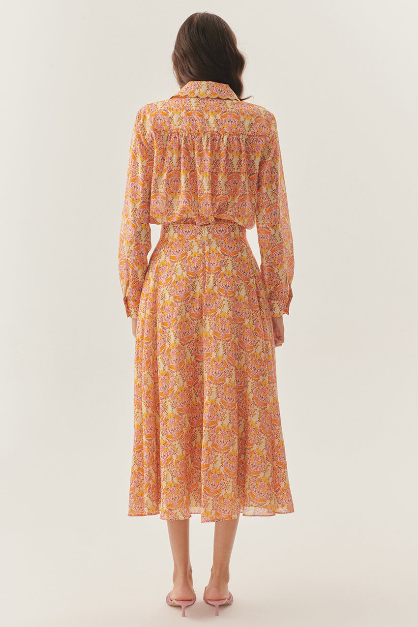 Floral Print Midi Skirt - Multi Color