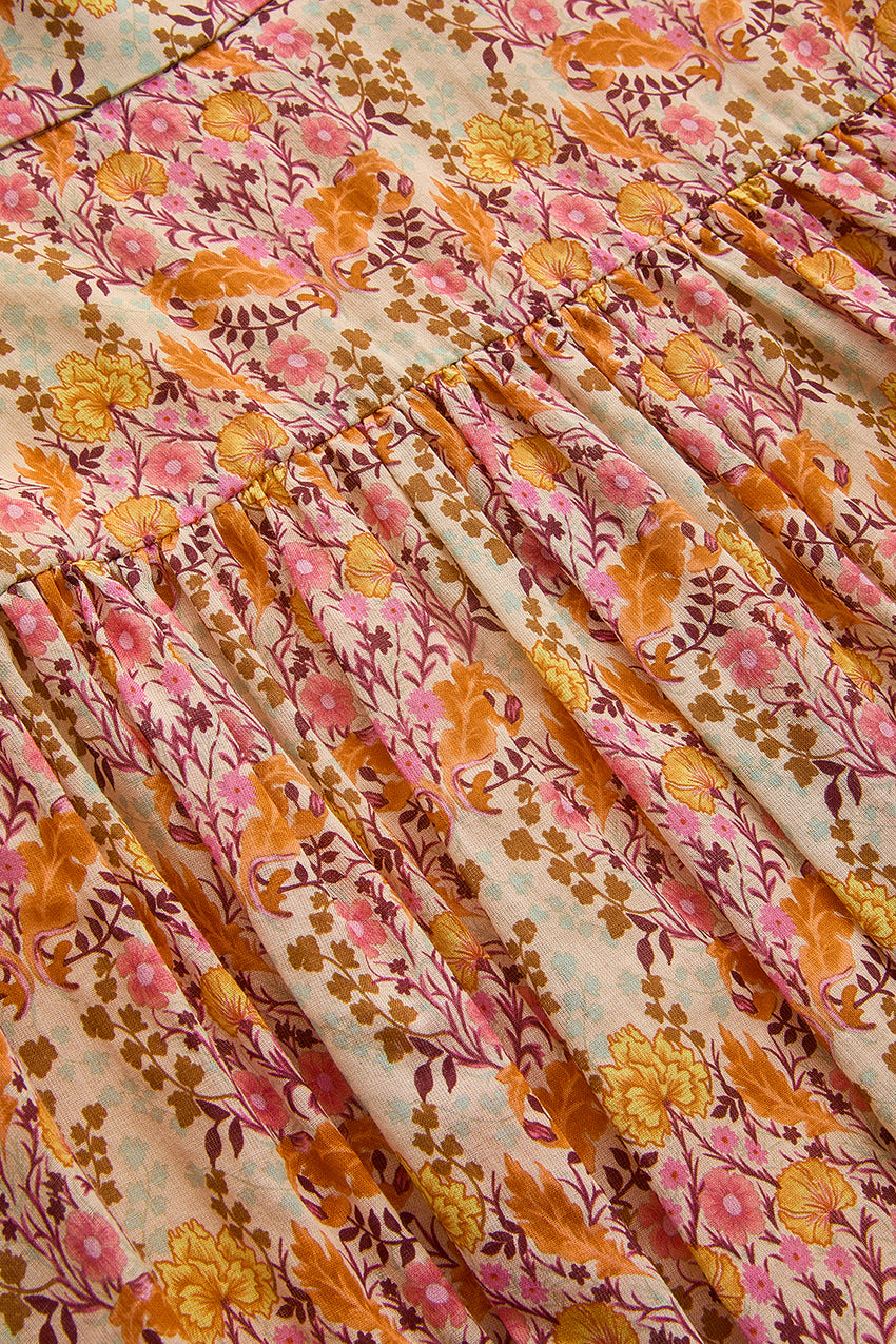 Floral Print Midi Skirt - Multi Color