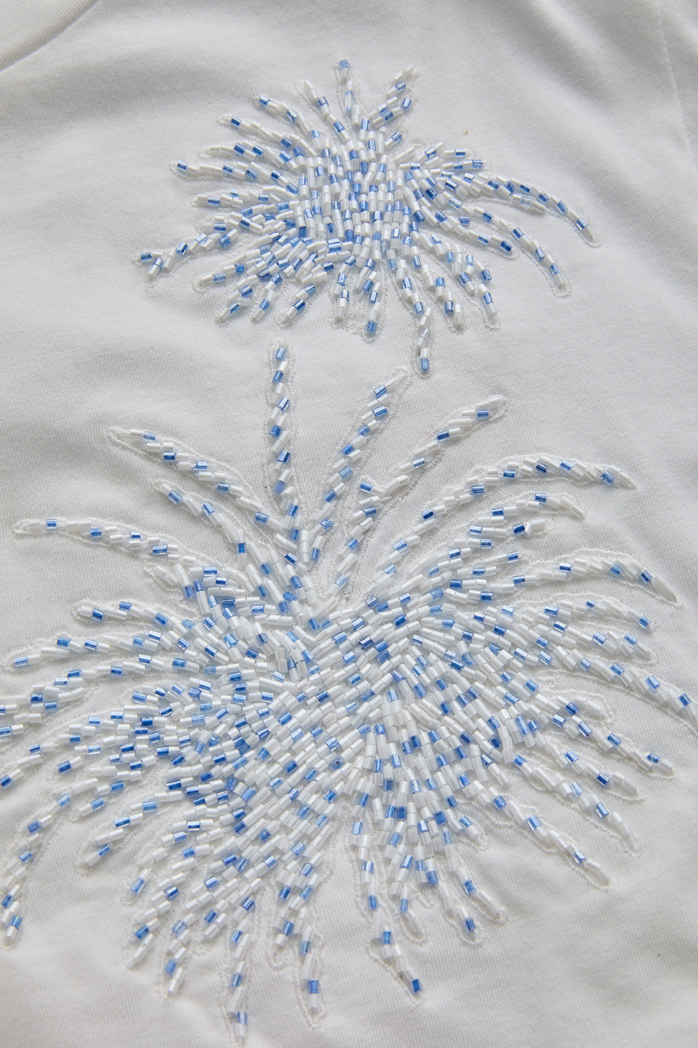 Crew Neck Short Sleeve Embroidered Midi Dress - BLUE