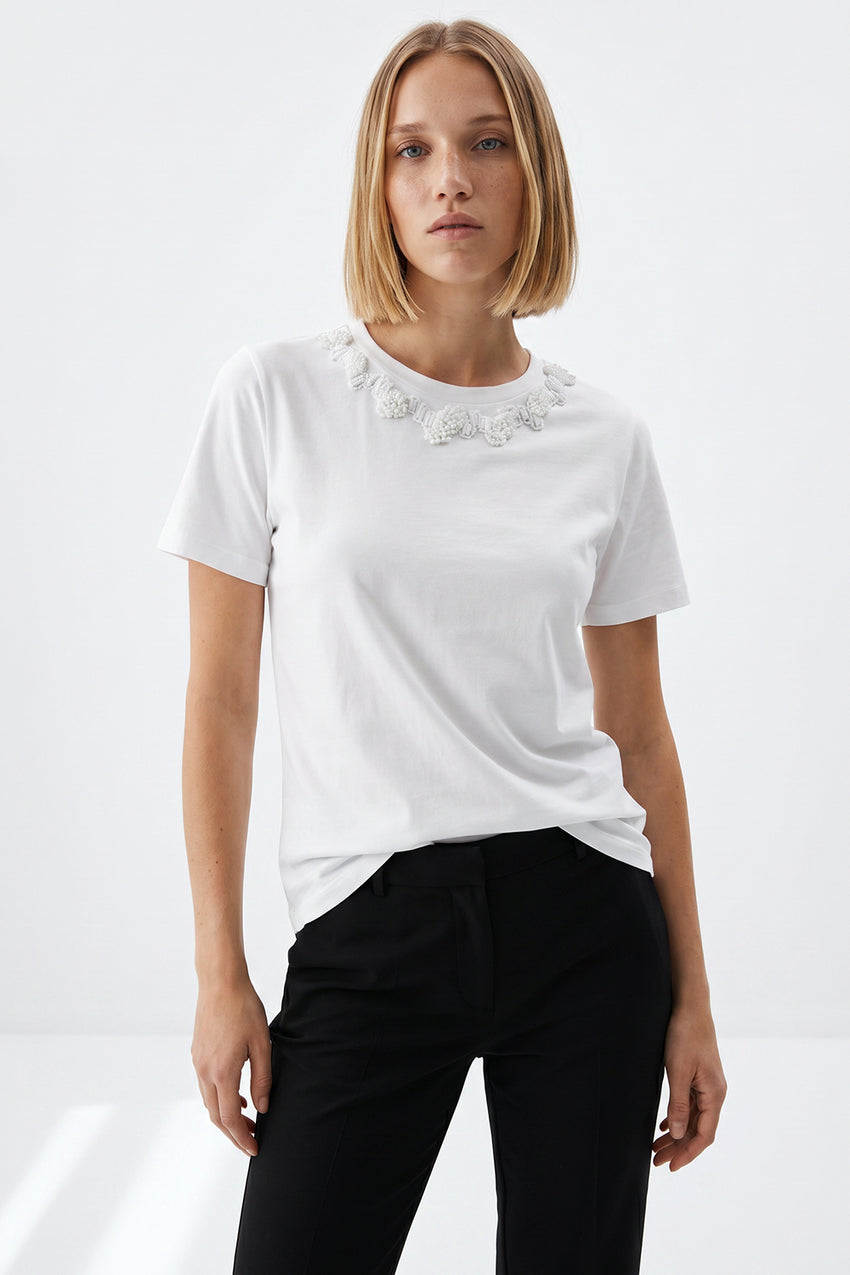 Liliana Knit Tshirt – BONE