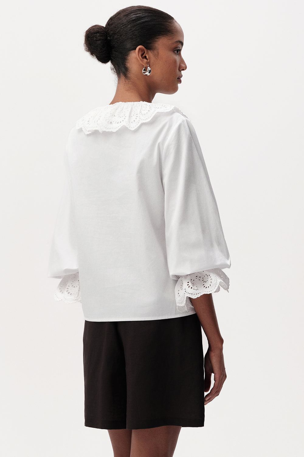Bibiane Broderie Embroidered Blouse - WHITE