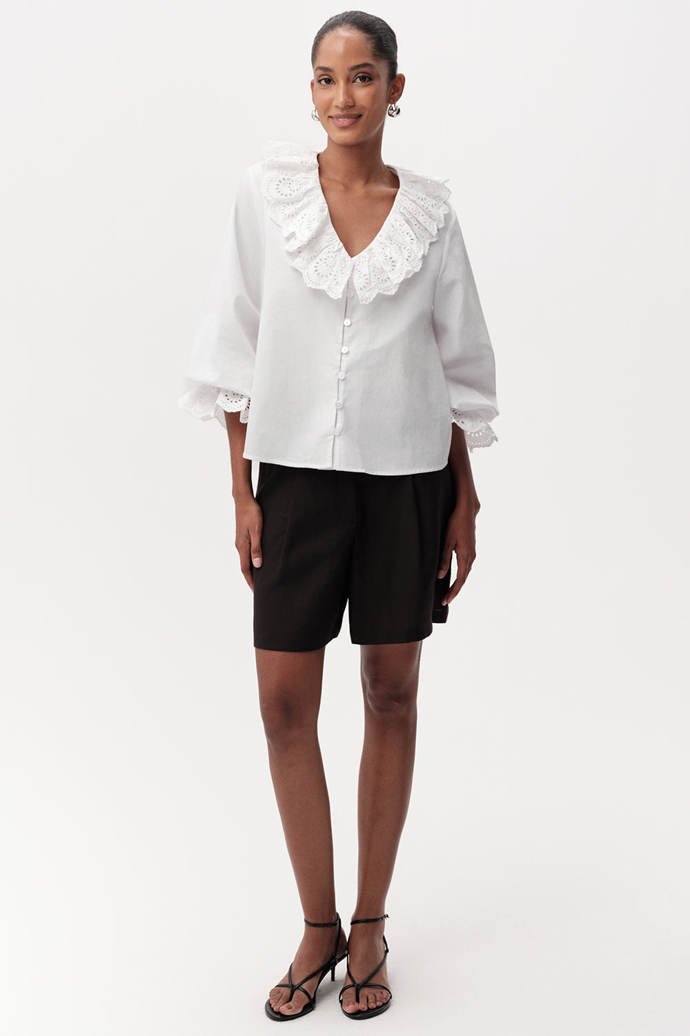 Bibiane Broderie Embroidered Blouse - White