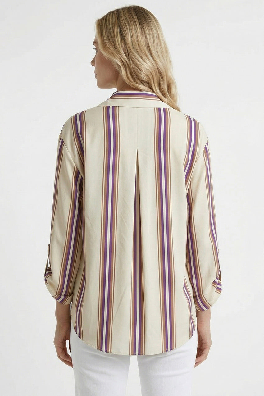 Delron Long Sleeve Blouse - MULTI COLOR