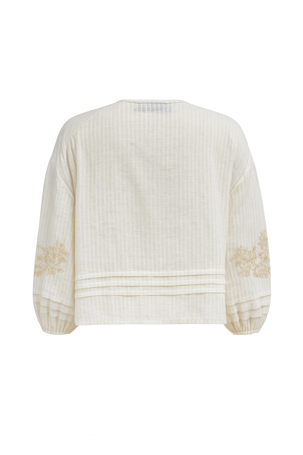 Berthe  V Neck Shirt with Long Sleeves - ECRU
