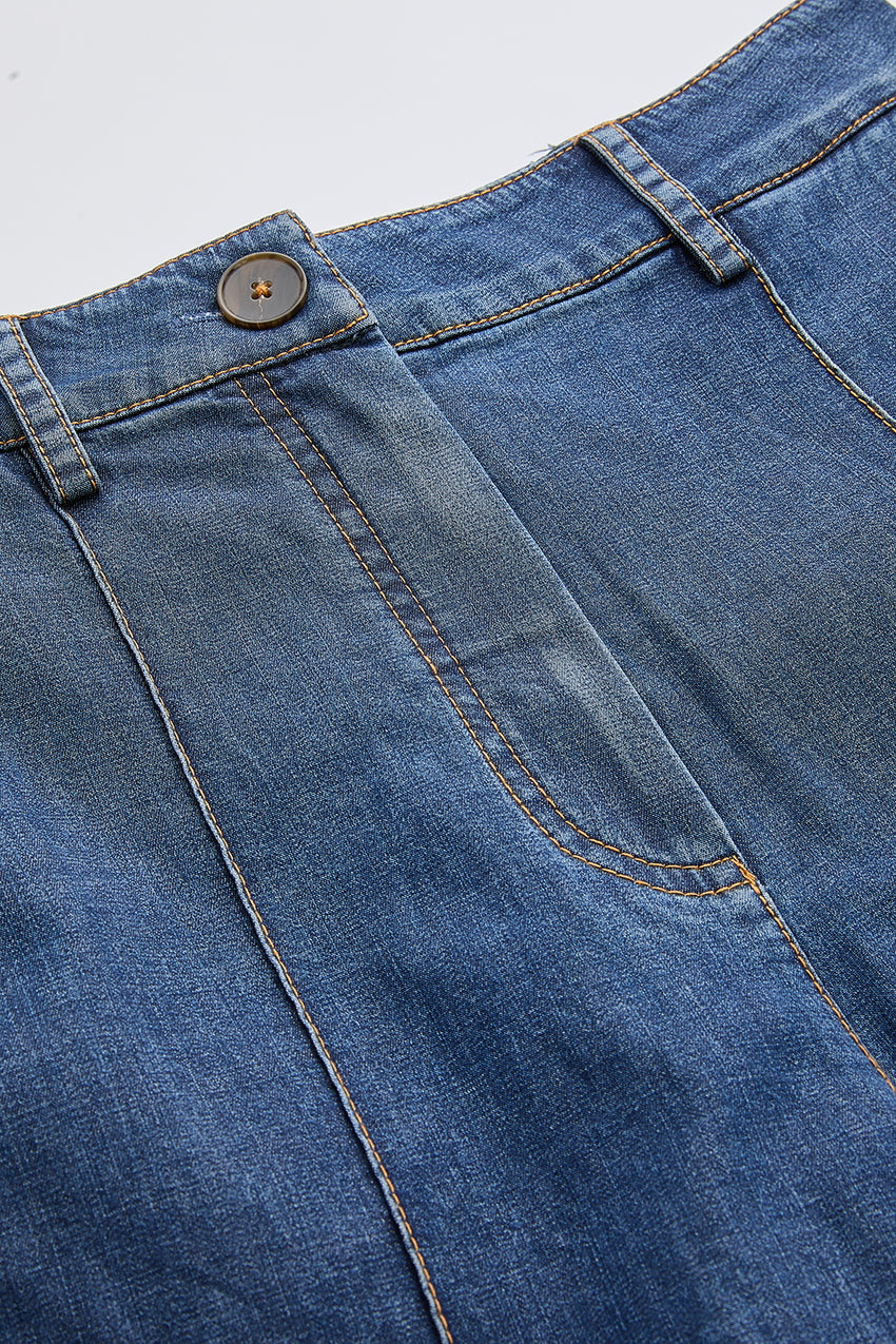 Denim Mini Shorts - INDIGO