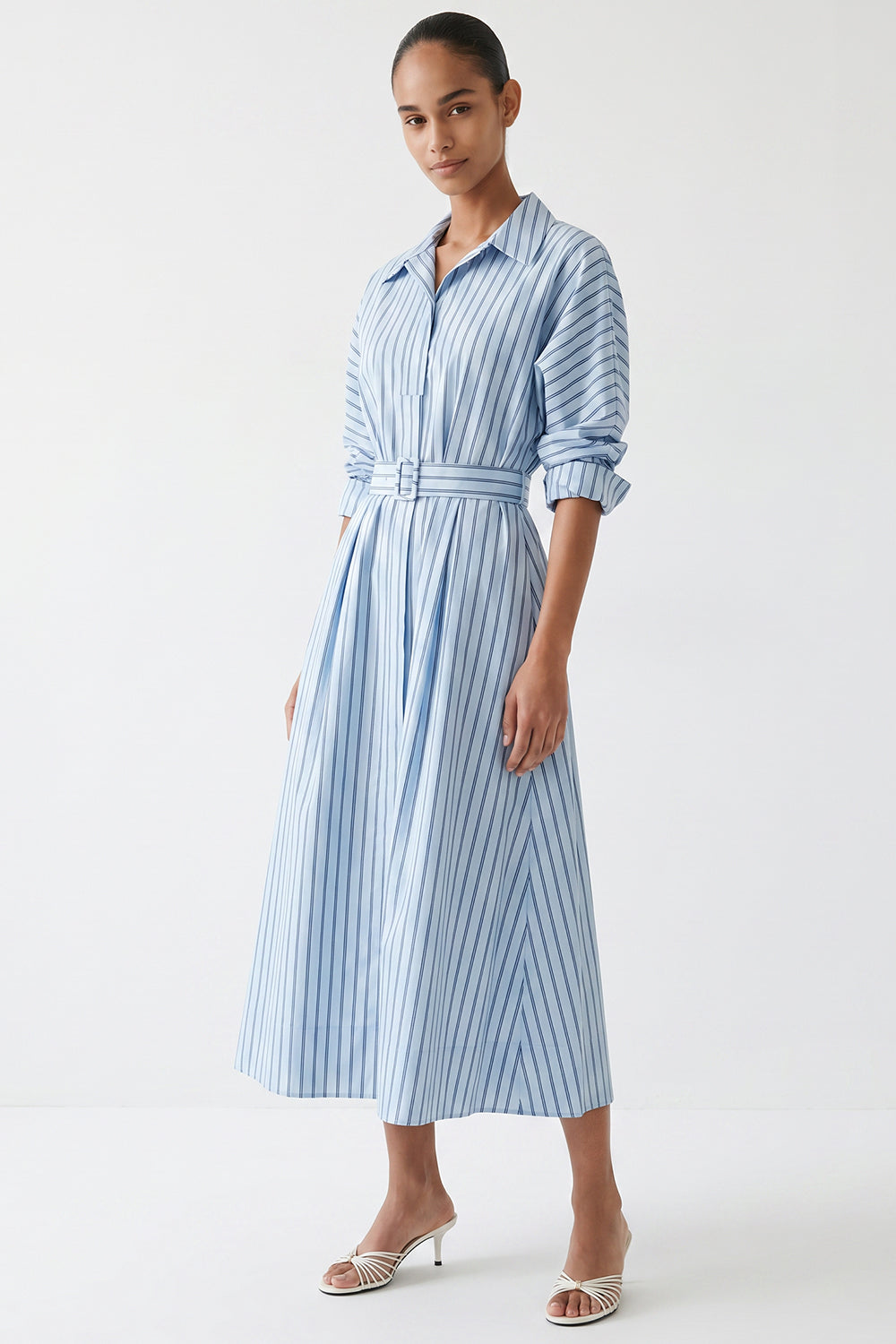 Bogie Raglan Sleeve Belted Midi Dress - MULTI COLOR