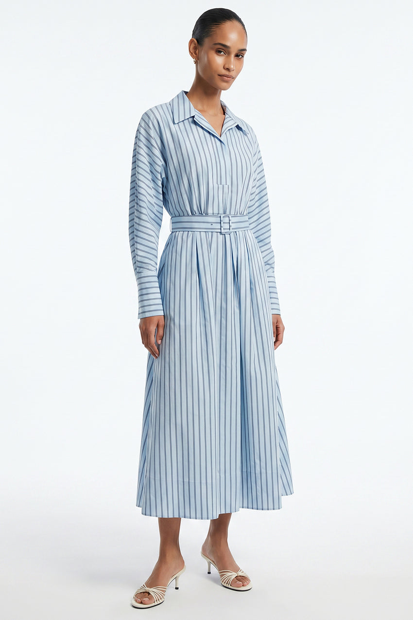 Bogie Raglan Sleeve Belted Midi Dress - MULTI COLOR