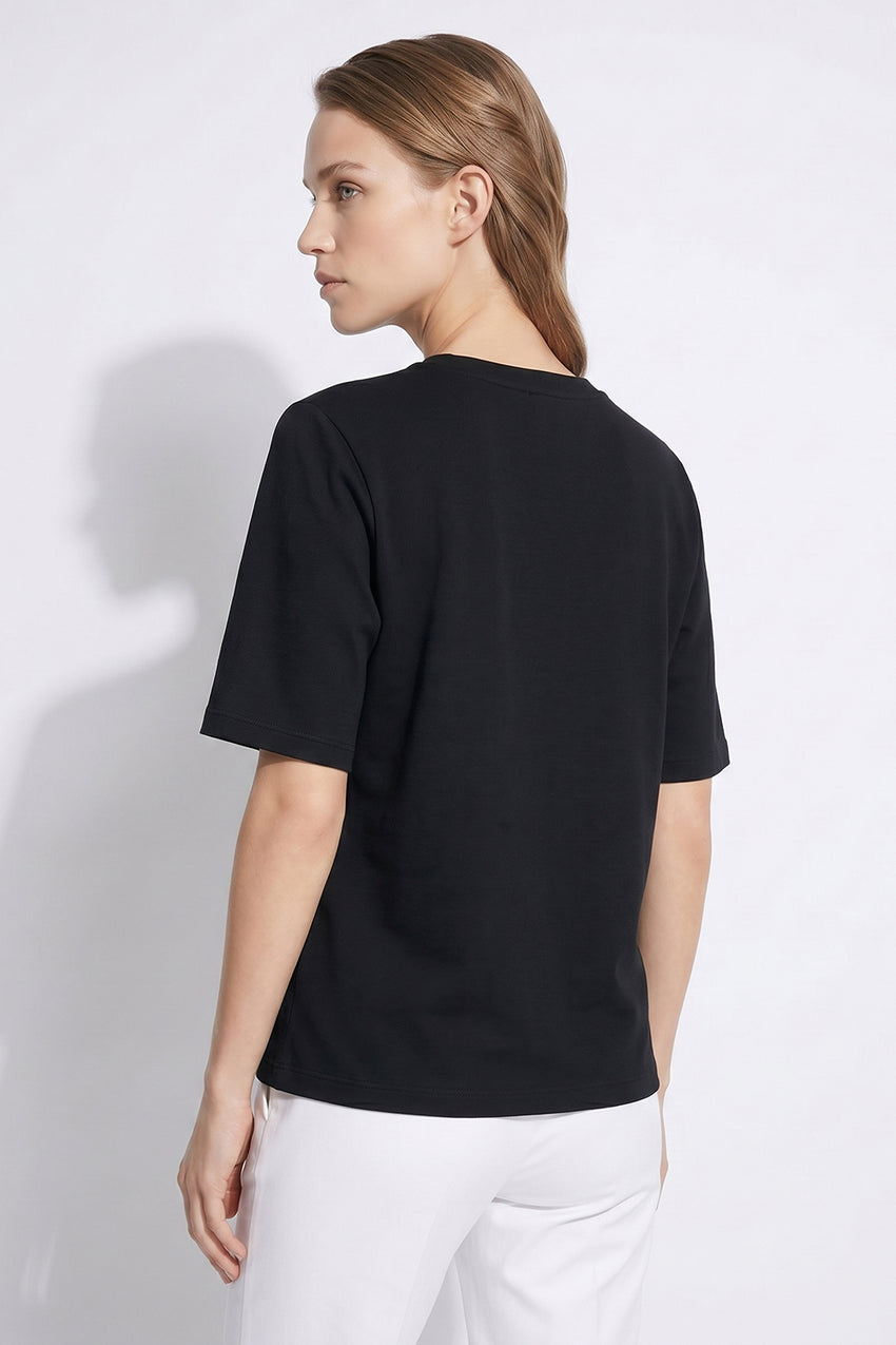 Lexaa Knitted Tshirt - BLACK