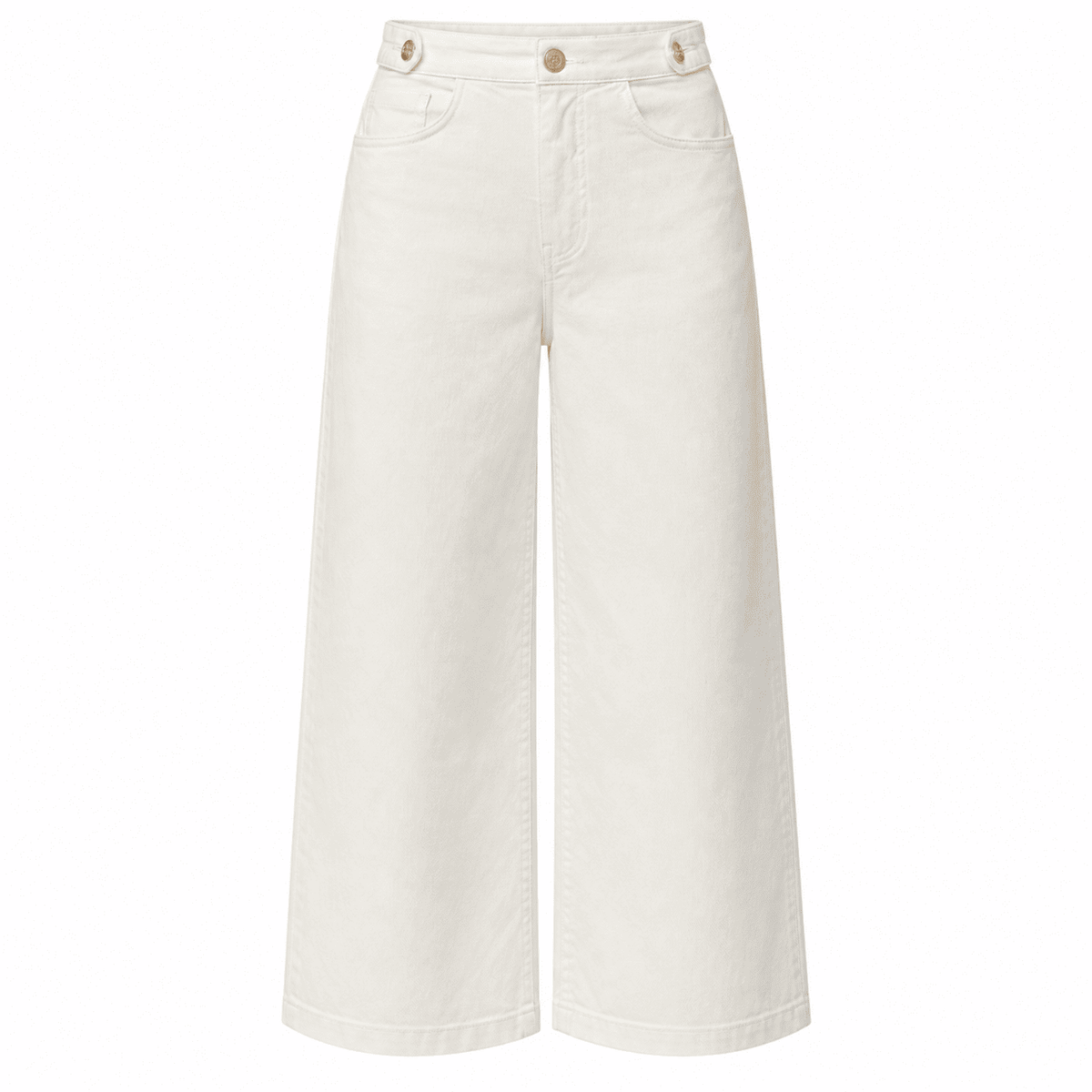 Conroy High Waist Culotte Denim Jeans  - White
