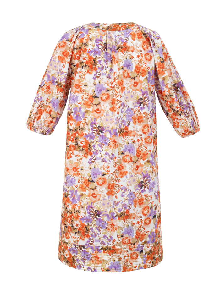 Pure Cotton V-Neck Floral Relaxed Fit Dress