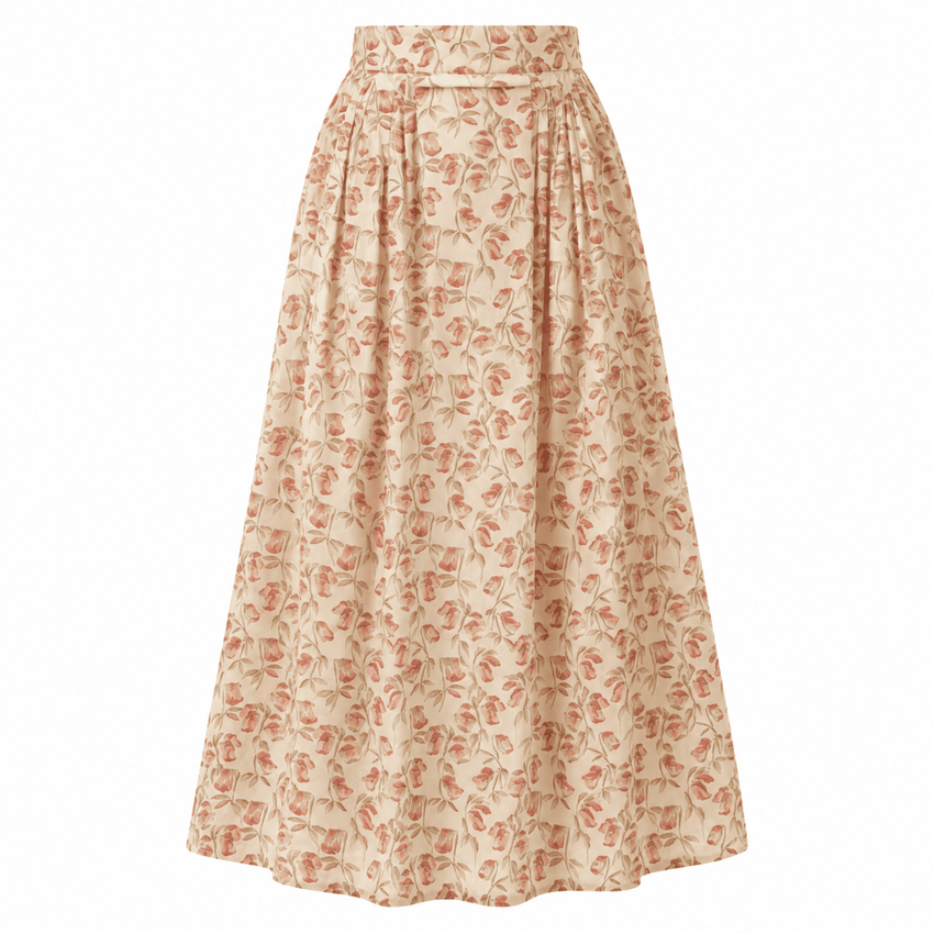 Deene High Waist Pocket Midi Skirt - Multi Color