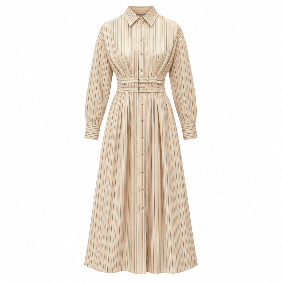 Galatee Midi Shirt Dress - Beige
