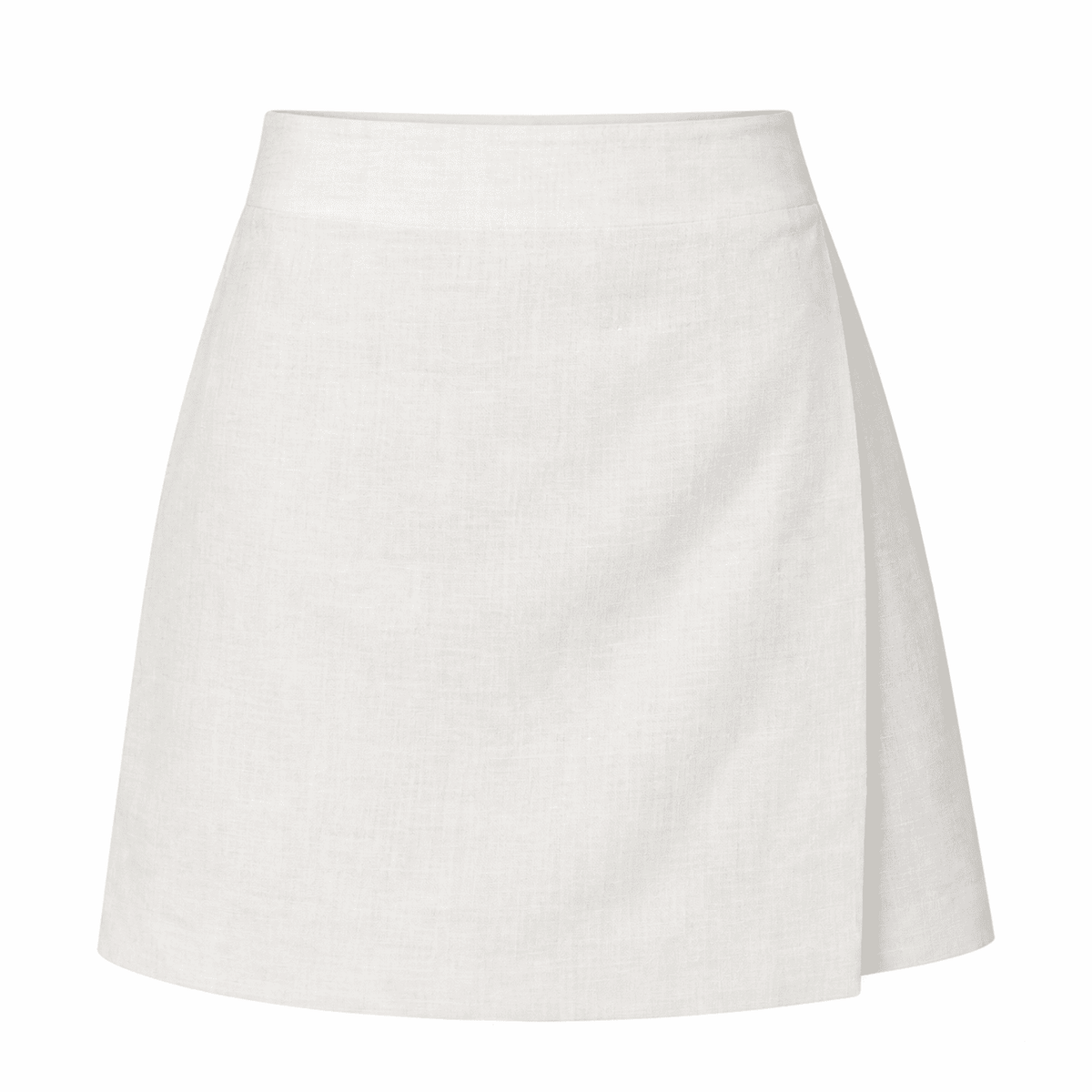 Carressa Elasticated Waist Linen Woven Shorts - White