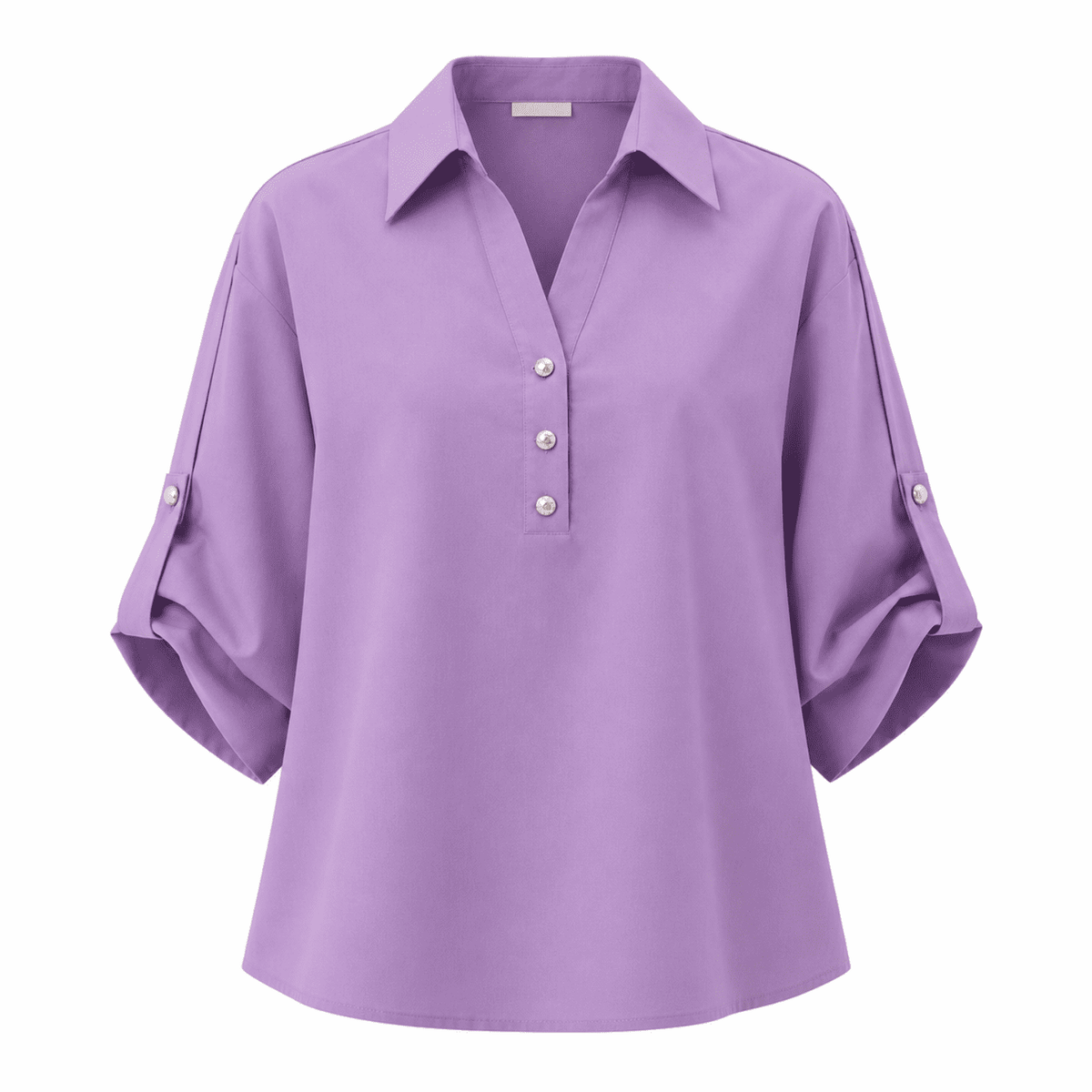 Kaylin Shoulder Epaulette Cotton Shirt- Lilac