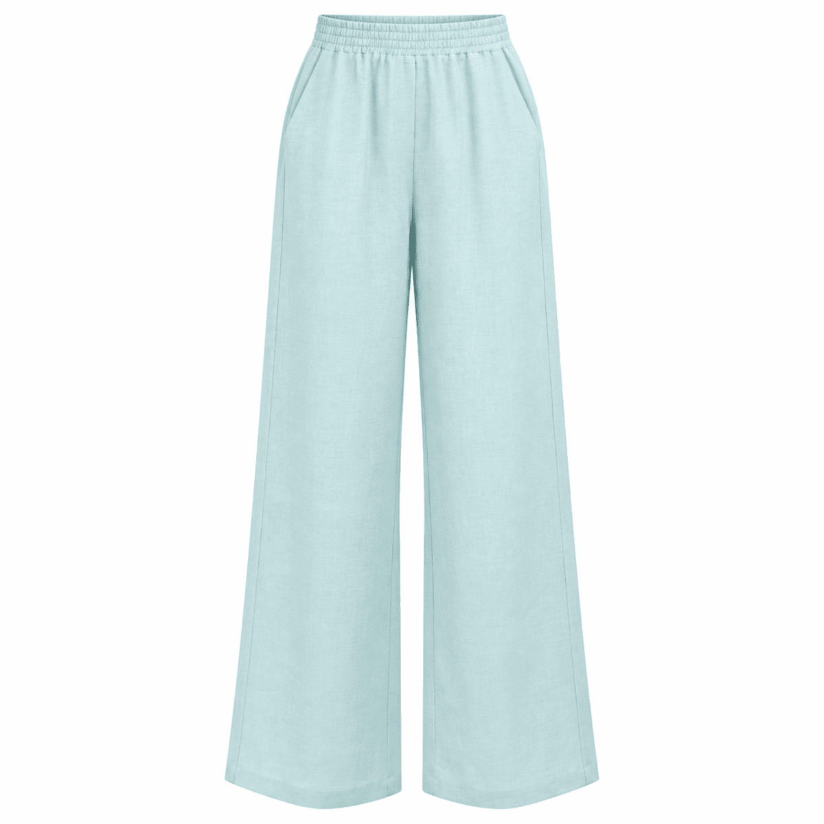 Chante Elasticated Waist Linen Blend Trousers - Turquoise