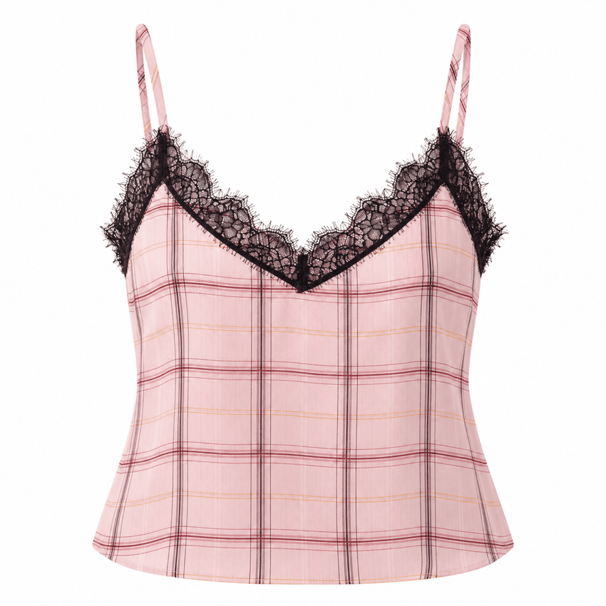 Peonyelle Adjustable Strap Lace Detail Blouse - MULTICOLOR