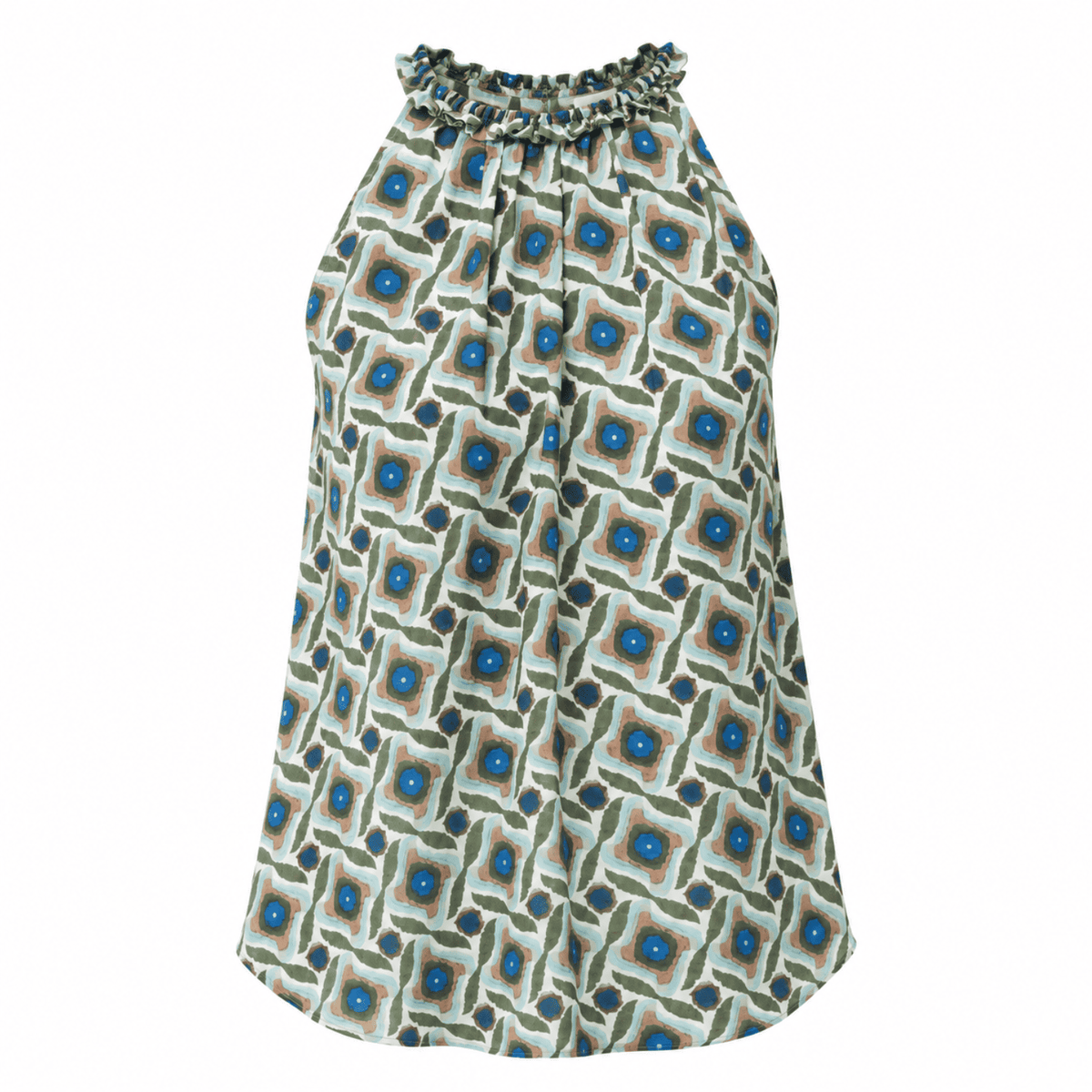 Grant Halter Neck Sleeveless Blouse - Multi Color
