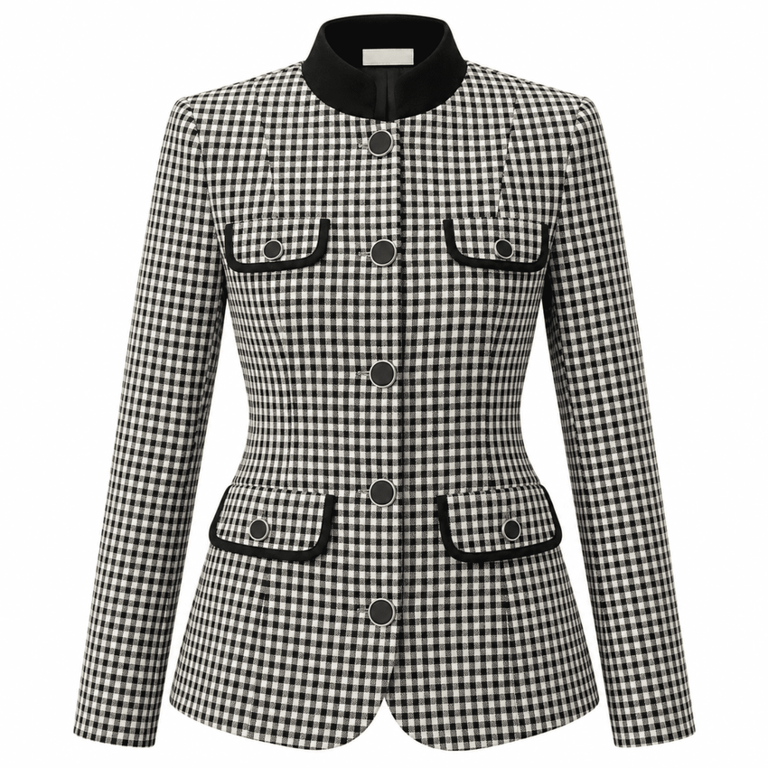 Allyssa Gingham Jacket – Black