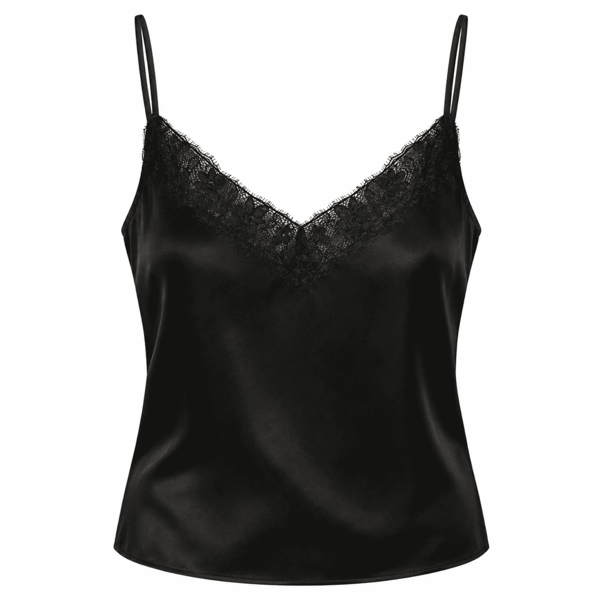 Adalynn Spaghetti Strap Blouse - BLACK