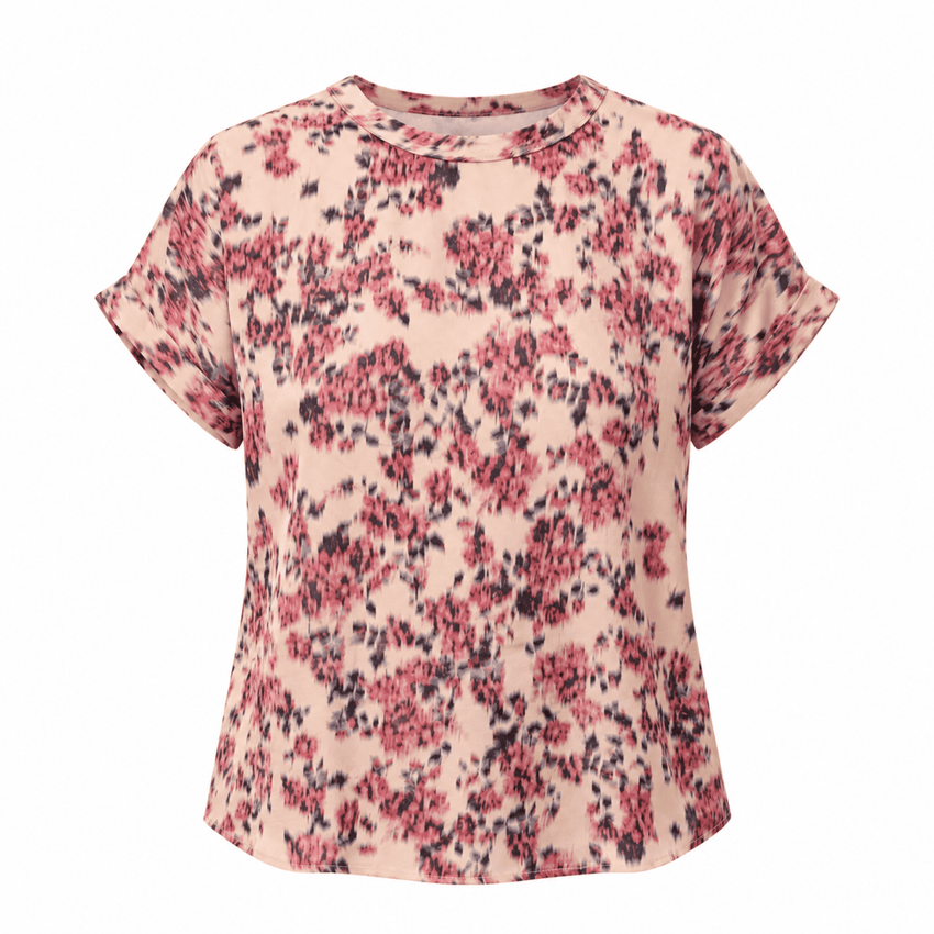 Irisia Dropped Sleeve Satin Blouse - MULTICOLOR
