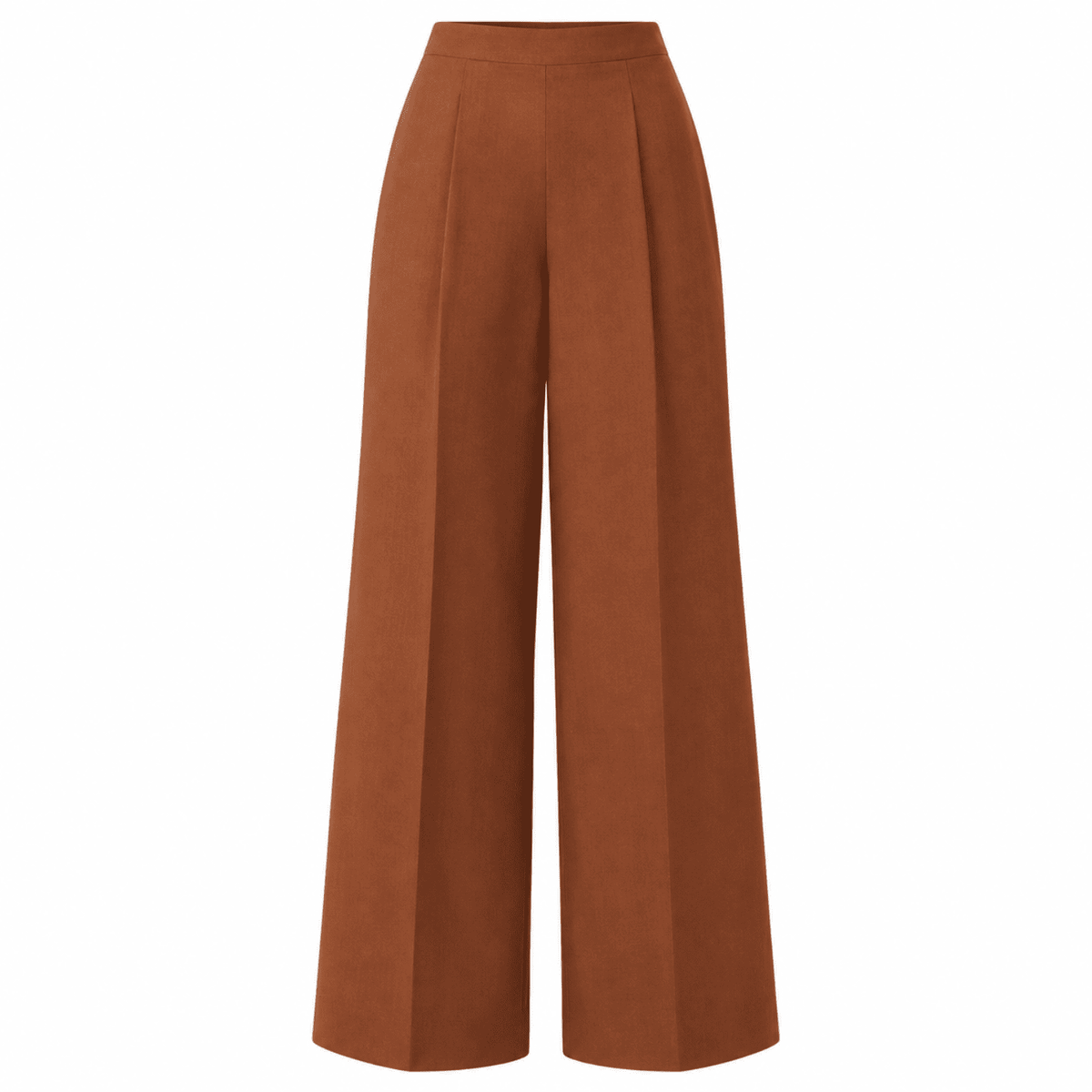 Clarette Wide Leg Linen Trousers  - TAN