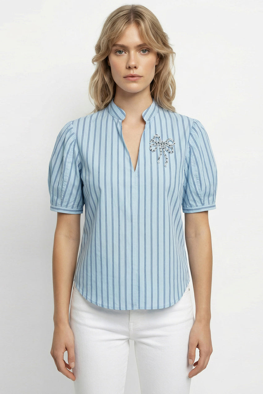 Nichole Short Sleeve Blouse - MULTI COLOR