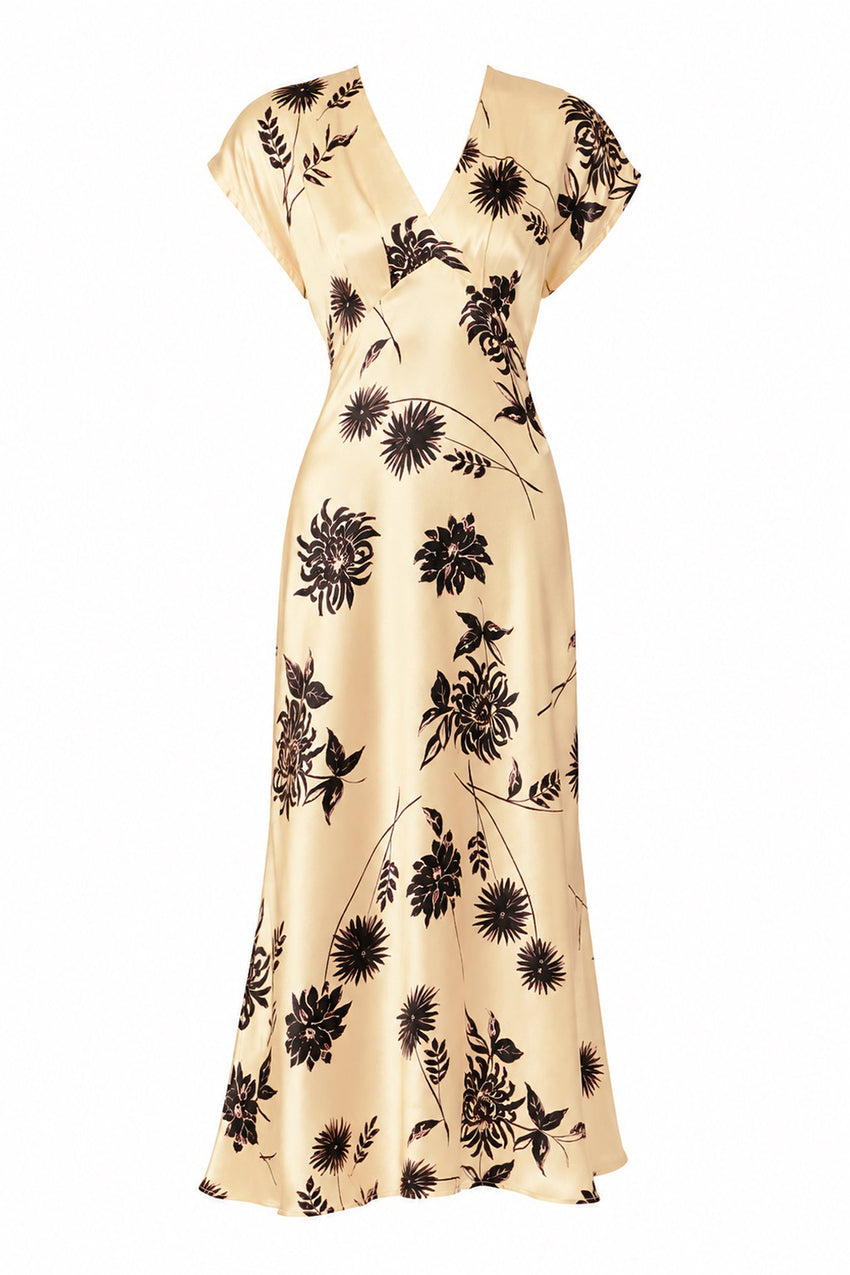 Navy Midi Dress - ECRU
