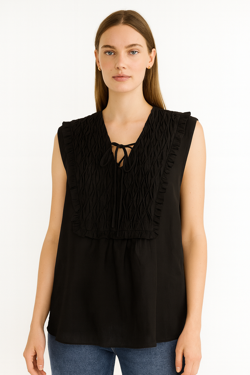 Chanler Sleveeless Lace Blouse - BLACK